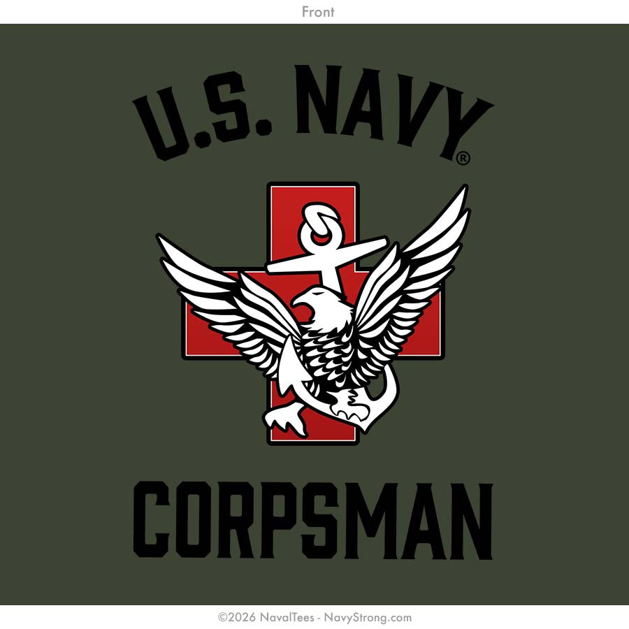 "Corpsman Pinup" Long Sleeve Tee | Military Green