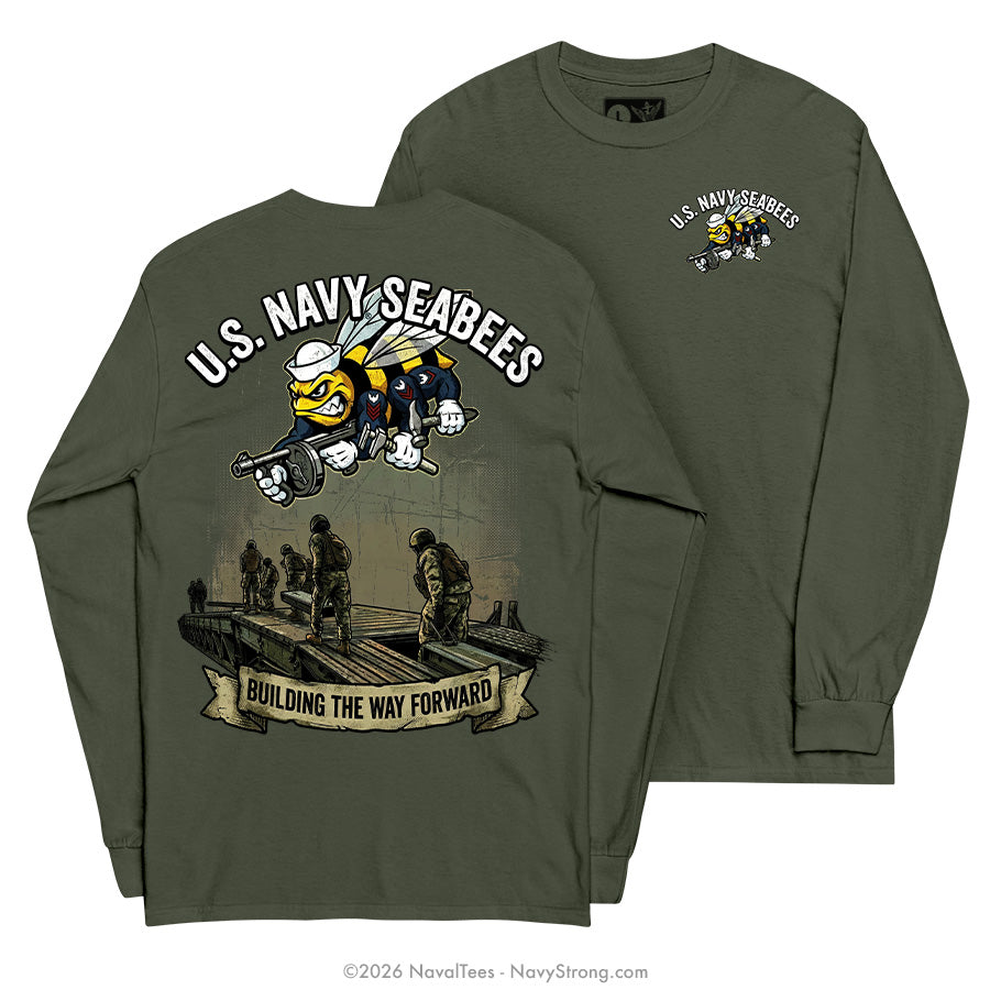 "Building the Way" Long Sleeve Tee | Military Green