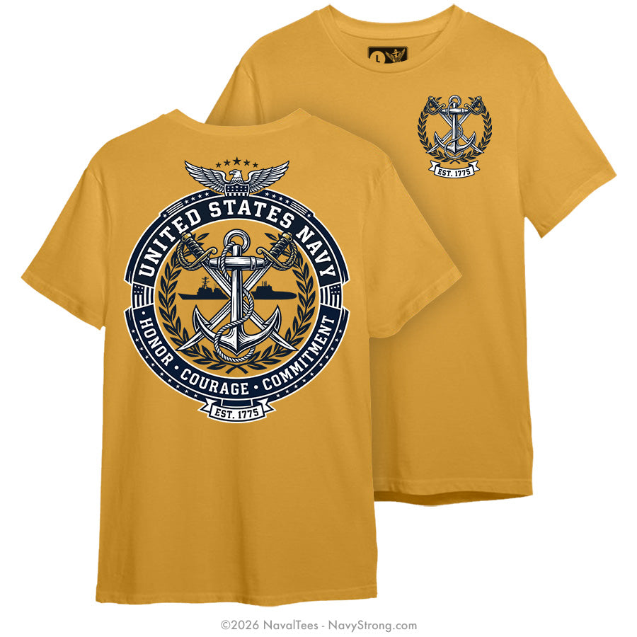 "HCC Crest" Tee | Gold