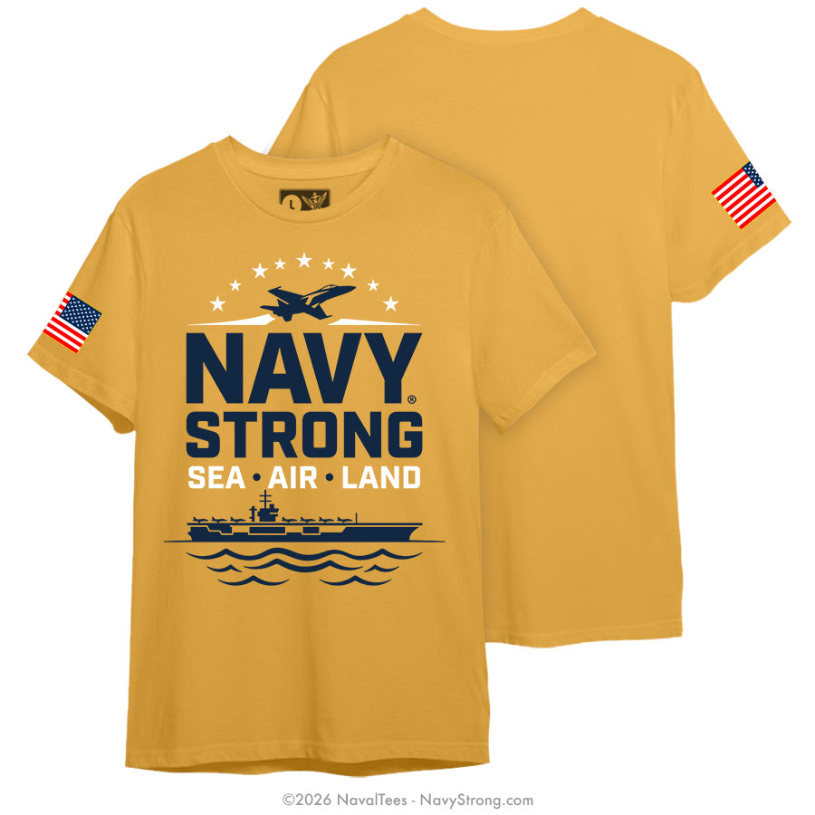 "Sea Air Land" Tee | Gold