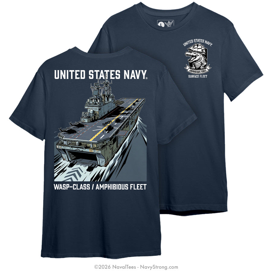 "Amphibious Wasp" Tee | Navy