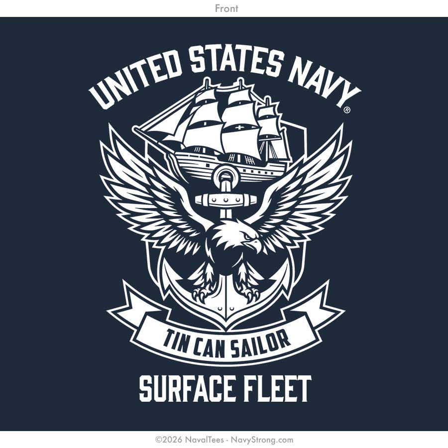 "Tin Can Stenciil" Tee | Navy