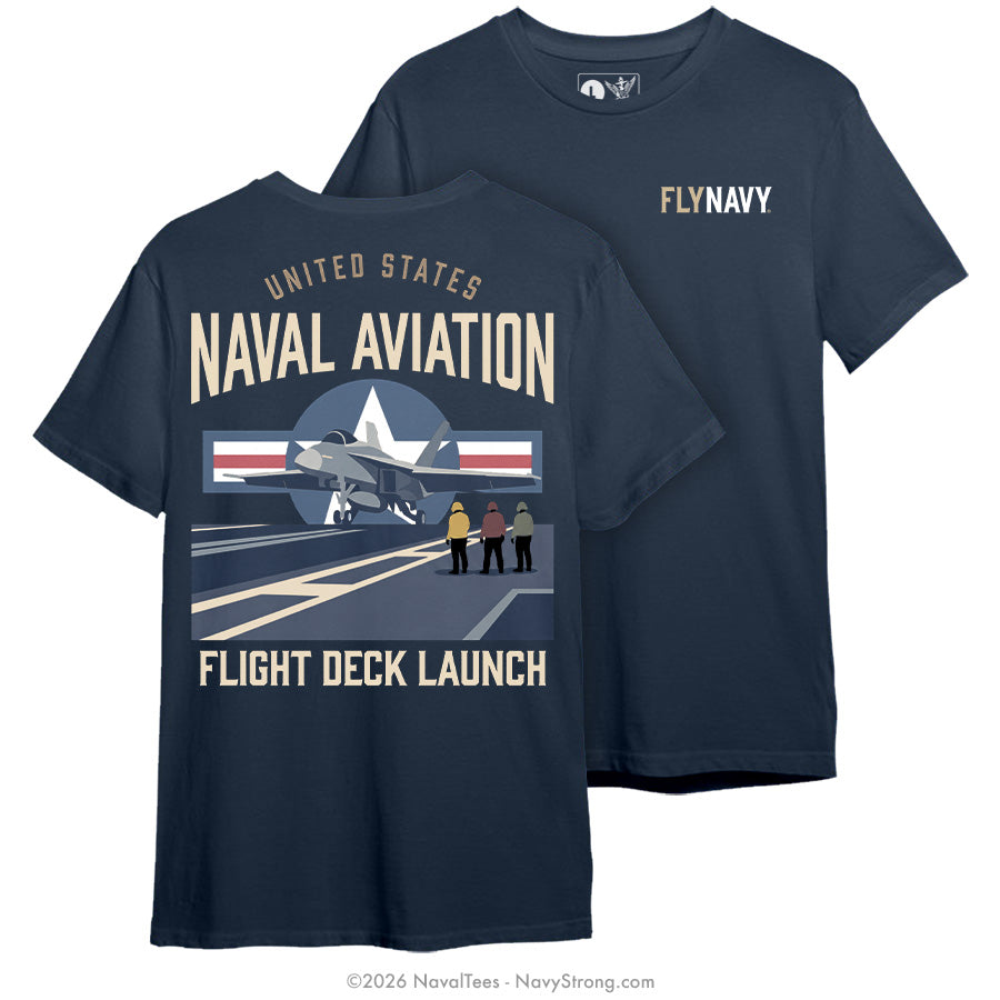 "Flight Deck Launch" Tee | Navy