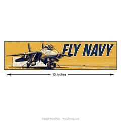 "Fly Navy Bumper Sticker" | 15 inch Vinyl Decal