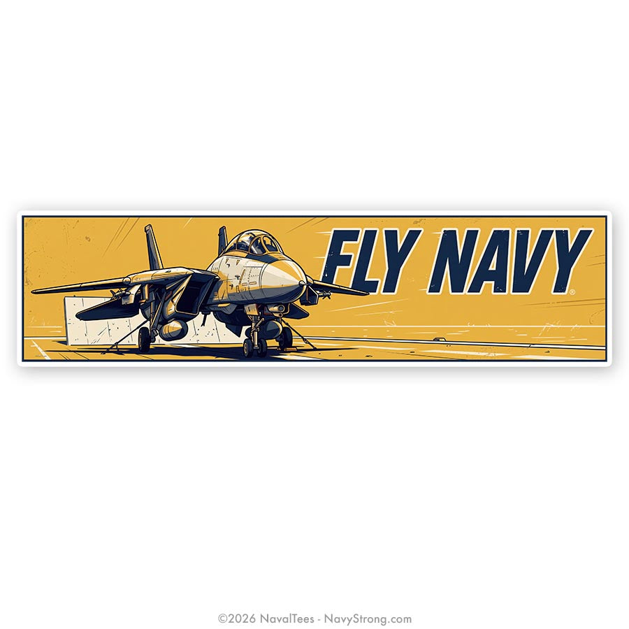 "Fly Navy Bumper Sticker" | 15 inch Vinyl Decal