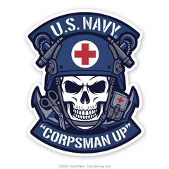 "Corpsman Up Skull" | 4 inch Vinyl Decal