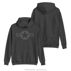 "Grey Roundel" Hooded Sweatshirt | Black