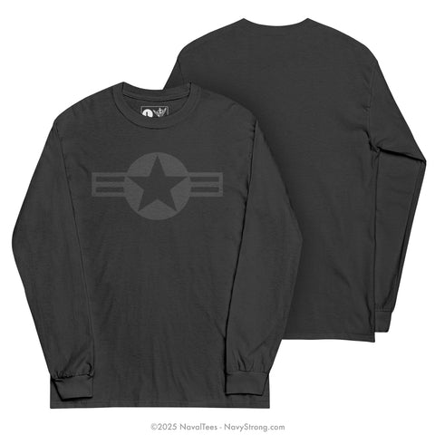 "Grey Roundel" Long Sleeve Tee | Black