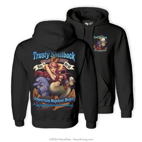 "Trusty Shellback" Hooded Sweatshirt - Black