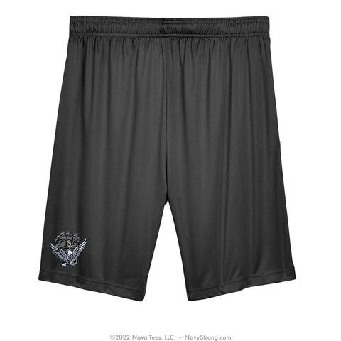 "Embroidered ACE" Performance Shorts - Black