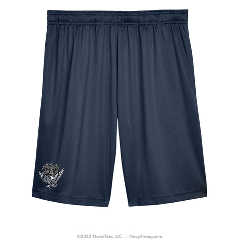 "Embroidered ACE" Performance Shorts - Navy