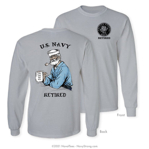 "Long Time, No Sea" Long Sleeve Tee - Grey