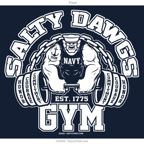 "Salty Dawgs Gym" Hooded Sweatshirt - Navy