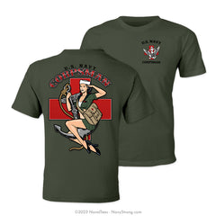 "Corpsman Pinup" Tee - Military Green