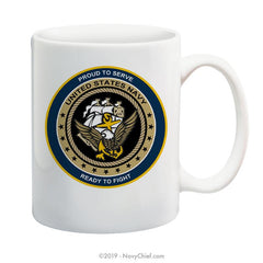 "Proud to Serve" - 15 oz Coffee Mug - NavyChief.com - Navy Pride, Chief Pride.