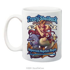 "The Trusty Shellback Bar & Grill" - 15 oz Coffee Mug - NavyChief.com - Navy Pride, Chief Pride.